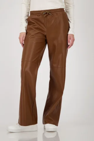 monari - Straight-Leg-Kunstlederhose whisky - Gr. - 34