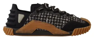 Dolce & Gabbana Schwarze Weiße Stoff Schnürsenkel NS1 Sneakers