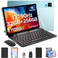 DOOGEE U13 Android 16 Tablet mit tastatur, 13 Zoll, 6+256GB, 11000mAh, gaming Tablet (13", Android 16, 90Hz, 13MP+8MP, 7,8mm dünn, WiFi5, GPS, Tastatur+Stift+Maus+Hülle Set)