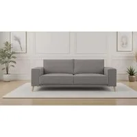 OTTO home 3-Sitzer Oland Skandi, weicher Chenille-Stoff, 224 cm, Wellenunterfederung, Skandi-Design, Massivholzfüße