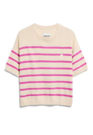 Armedangels - Gestreiftes Strickshirt beige/pink - Gr. - M