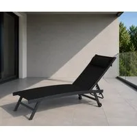 Gardissimo Rollliege Elli schwarz Gartenliege Sonnenliege Alu Aluminium mit Rollen, Liege, 1 St., Liege mit Rollen und Kopfkissen, Rückenlehne verstellbar mit Rollen und Kopfkissen
