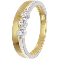 trendor Silberring 28072, Damenring 925 Silber Bicolor Mit Zirkonias