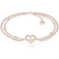 SERASAR Fußkette Fußkettchen aus Sterlingsilber [Heart] (1-tlg), Women Heart Symbol Anklet in 925 Sterling Silver with 18k Gold Plating