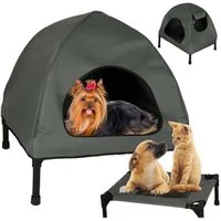 Ikonka Tierbett Faltbares Haustierhaus Hund Katze mit Dach & Fenster, 60×54×44 cm, Faltbares Haustierhaus mit Dach und Belüftung – indoor & outdoor
