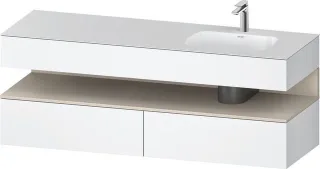 Duravit Qatego Einbauwaschtisch mit Konsolenwaschtischunterbau Weiß Matt 1600x550x600 mm - QA4796083 QA4796083180010