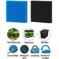 gws Filtermatte gws Filtermatte für Teich und Aquarium, zuschneidbares Filtermedium, Für Süß- und Meerwasser, Einfach zu reinigen