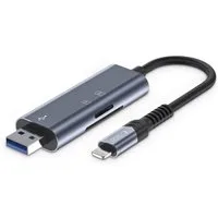 TECH PROTECT Speicherkartenleser, Dualanschluss Kompatibel mit iPhone und USB-A, Aluminiumgehäuse