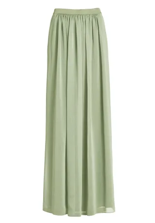 SWING - Rock aus Crinkle Chiffon khaki green