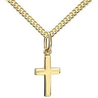 JEVELION Kreuzkette Kleiner Kreuz Anhänger 333 Gold - Made in Germany (Taufkreuz, für Damen und Kinder), Mit Halskette vergoldet- Länge wählbar 36 - 70 cm.
