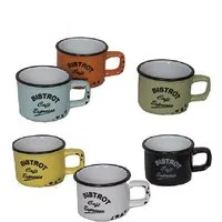 AnticLine Tasse 6er Set Farbige Espressotassen Mokkatassen Moccatasse Tasse Antic, Steingut