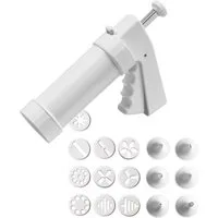 Kaiser Backformen Gebäckpresse Inspiration, (Set, 17-tlg), Gebäckpresse, 6 Spritztüllen und 10 Gebäckscheiben, Einhandbedienung