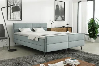 Boxspringbett Schlafzimmerbett GRANADA 120x200cm Stoff Gemma Eisblau