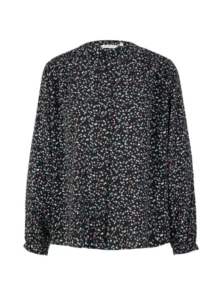 Tom Tailor - gemusterte Bluse black dot design - Gr. - 38