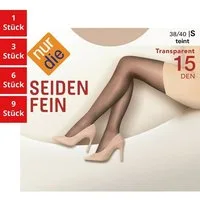 Nur Die Feinstrumpfhose Seidenfein 15 DEN Damen (1er/3er/6er/9er Pack 6 St) nylon transparent Fein-strumpfhose durchsichtig frauen multipack glanz