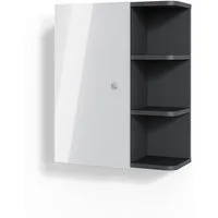 Vicco Hängeschrank Fynn, Weiß Hochglanz/Anthrazit, 47.2 x 59.2 cm (1-St)