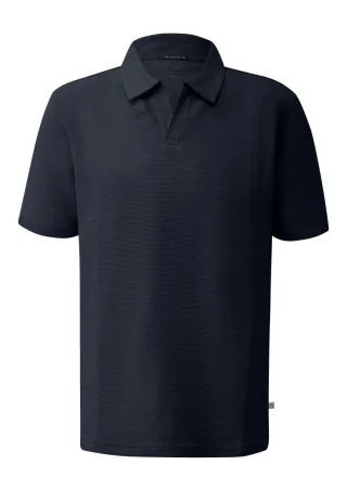 Q/S designed by - Poloshirt mit offenem V-Ausschnitt blau - Gr. - L