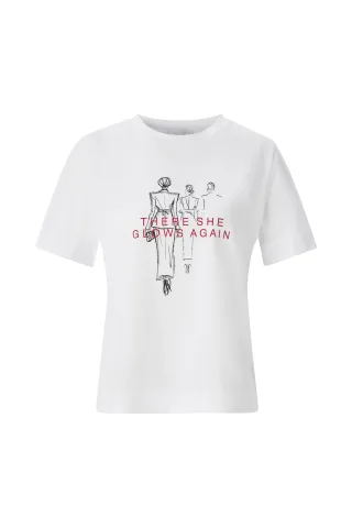 Rich & Royal - Easy Fit T-Shirt Women Print white - Gr. - M