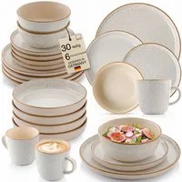SÄNGER Tafelservice Rio Geschirrset (30-tlg), 6 Personen, Steingut, Handmade, Beige, Erweiterbar, VALUE COLLECTION