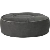 Mr. Cuddles Tierbett Lilly, Rundes Hundekissen, waschbarer Kord-Bezug, Tragegriff, Grau, L: 100cm