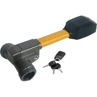 BASI Lenkradkralle KFZ Diebstahlsicherung (Packung), Alarm 120 dB, Lenkradsperre PKW LKW, 2 Schlüssel, Farbe Gelb/schwarz