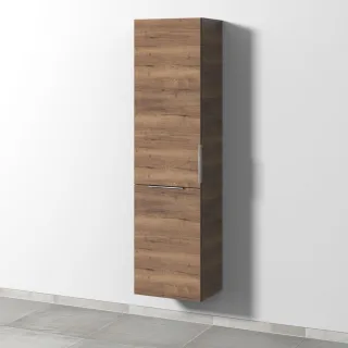 Sanipa 3way Stauraumschrank mit 1 Tür und 1 Wäschekorbklappe, Eiche-Tabak UM18450