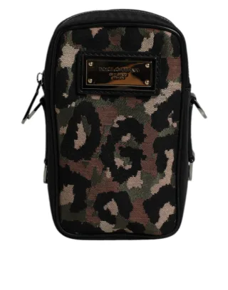 Mehrfarbige Leoparden-Jacquard-Logo-Plakette Nackenband-Tasche