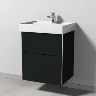 Sanipa 3way Waschtischunterbau zu Villeroy & Boch Collaro Waschtisch mit 2 Auszügen, Vulkan-Matt BP8331V