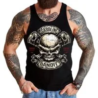 GASOLINE BANDIT® Tanktop für Biker Racer Motorrad Fans: Piston Skull
