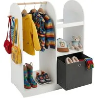 relaxdays Kinderkleiderschrank Kindergarderobe mit Stoffbox
