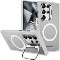 CoolGadget Handyhülle Hybrid Luxury Handy Case für Samsung Galaxy S24 Ultra 6,2 Zoll, Hülle Massiv Metallständer aufklappbar Schutzhülle für Magsafe Zubehör