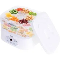 ADLER EUROPE Dehydrator AD 6658 Dörrautomat, Dörrgerät mit Timer, Lebensmittel Dehydrator 550 W, 5 Etagen, 35-70 °C, Obst, Gemüse, Pilze, Kräuter & Fleisch, Weiß
