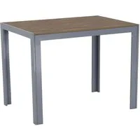 Gardissimo Gartentisch Alma rechteckig silber, 100 x 70 cm Balkontisch (Spar-Set, 1-St., 1 Esstisch), Holz-Look / Aluminium / wetterfest / pflegeleicht