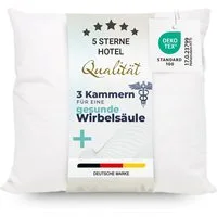 ZOLLNER Kopfkissen, Füllung: 90% Daunen, 10% Federn, Seitenschläfer, Rückenschläfer, 40 x 40 cm, 100% Baumwolle, vom Hotelwäschespezialisten