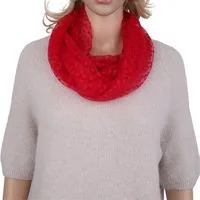 MIRROSI Loop Damen Schal Unifarbe mit Punktenmuster HALBTRANSPARENTm Schlauchschal, (ca. 150x35cm Zweimal um den Hals wickelbar)
