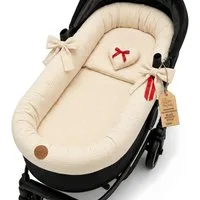 Totsy Baby Kinderwagen-Bezug Stubenwagen Umrandung Musselin Nestchen Set 3tlg Kissen Einlage Baby