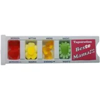 Fruchtgummi Bären & Co. Süßigkeit, Tablettenbox Beste Mama mit Fruchtgummi gefüllter Scherzartikel 25g