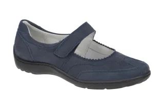 Waldl?ufer 496302 HENNI Ballerina Mary Jane marine Echtleder Flexibel Flach