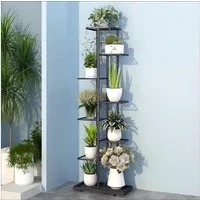 Simloveve Pflanzentreppe 8 Schichten 9 Töpfe Schmiedeeisernes Blumenregal, Home Balkon Dekoration Indoor Outdoor Blumenständer