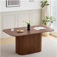 GrandCA HOME Esstisch Moderner rechteckiger Esstisch, MDF, Holzmaserung-Design (1-St), 160 × 90 cm, Dunkelbraun