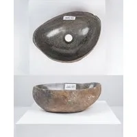 wohnfreuden Aufsatzwaschbecken Naturstein Waschbecken 40 cm mit Naturkante (Kein Set), 101841_Ja44.161