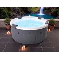 mSpa Whirlpool Denver & Rova - Ø 182 x 70 cm - ganzjährig Outdoor Pool - XXL, Stecksystem mit Einlageplane, feste Außenwand - inkl. LED, UVC+, WiFi, App-Steuerung, 6 Personen