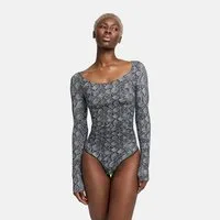 cfab Shaping-Body Bodysuit Sculpting Shapewear Longsleeve mit String-Snake-XS (1-tlg)