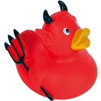 mbw Grußkarten Teufel rot - Hobbyente - Quietscheente - Badeente - ca. 8 cm gross