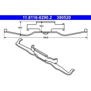 ATE Feder Bremssattel vorne f?r BMW 5er + Touring 7er X5 E39 E38 E83 E53