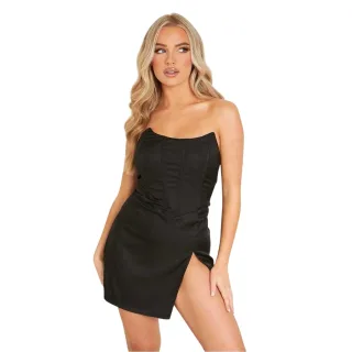 Missy Empire - Minikleid für Damen, Korsett (Schwarz)