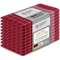 Glart Geschirrtuch 48RI2 10 St. Geschirrtücher Küchentücher 50x70 cm 100% Baumwolle rot