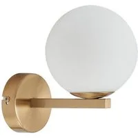 Lucande Wandleuchte Bidolo, Metall, Gold / Messing IP44, 1 x 8 W LED