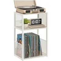 VASAGLE Beistelltisch, Plattenspieler-Ständer, 3 Etagen, Beistelltisch, Schallplatten