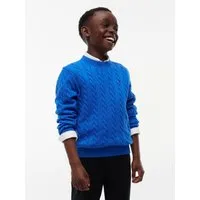 Tommy Hilfiger Strickpullover COTTON CABLE SWEATER für Kinder bis 16 Jahre, mit Zopfmuster
